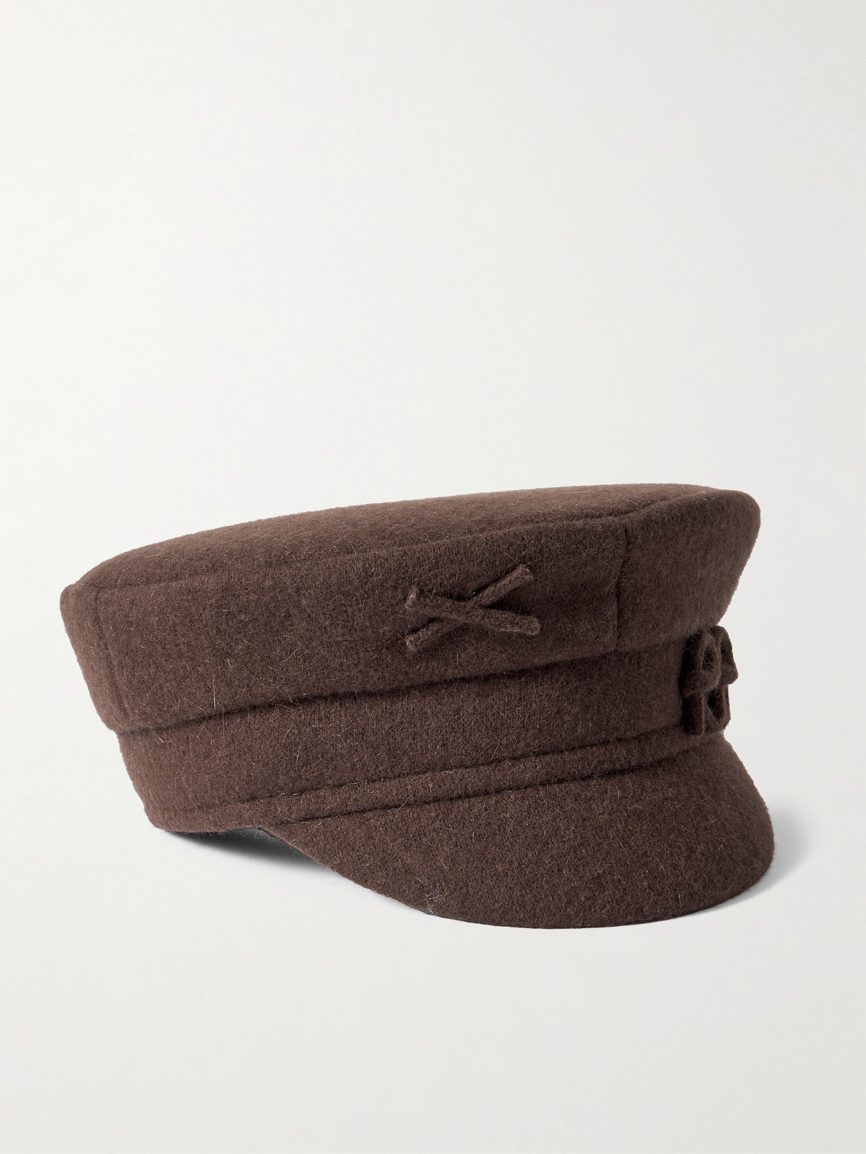 Ruslan Baginskiy Appliquéd Wool-blend Hat In Brown