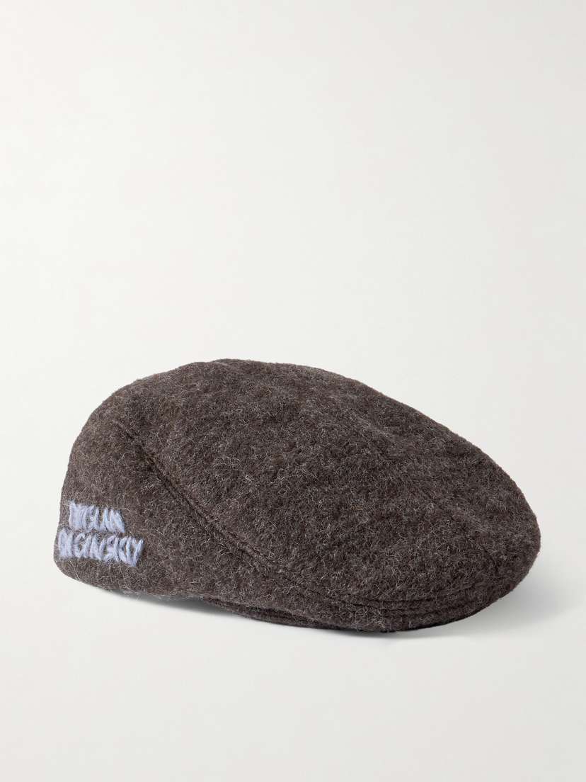 Ruslan Baginskiy Ivy Embroidered Wool-blend Flat Cap