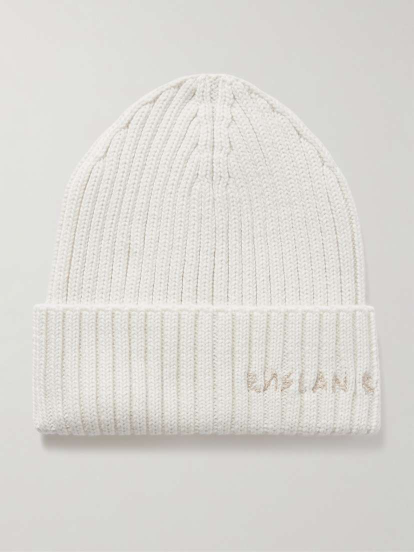 Ruslan Baginskiy Embroidered Ribbed Wool-blend Beanie