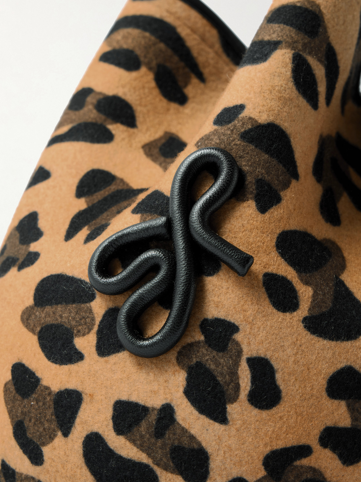 Ruslan Baginskiy The Hatbag Convertible Leather-trimmed Leopard-print Wool-felt Shoulder Bag In Multi