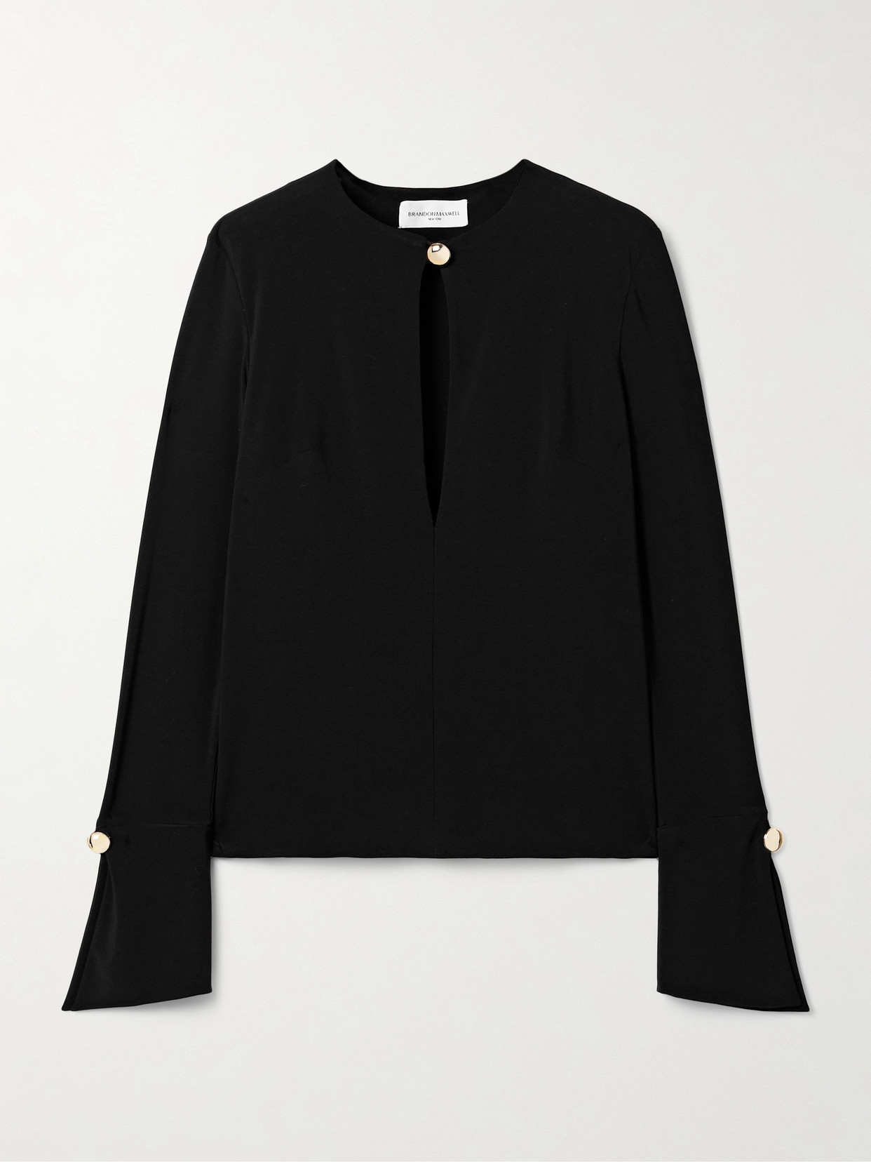 Brandon Maxwell The Marla Cutout Stretch-jersey Top In Black
