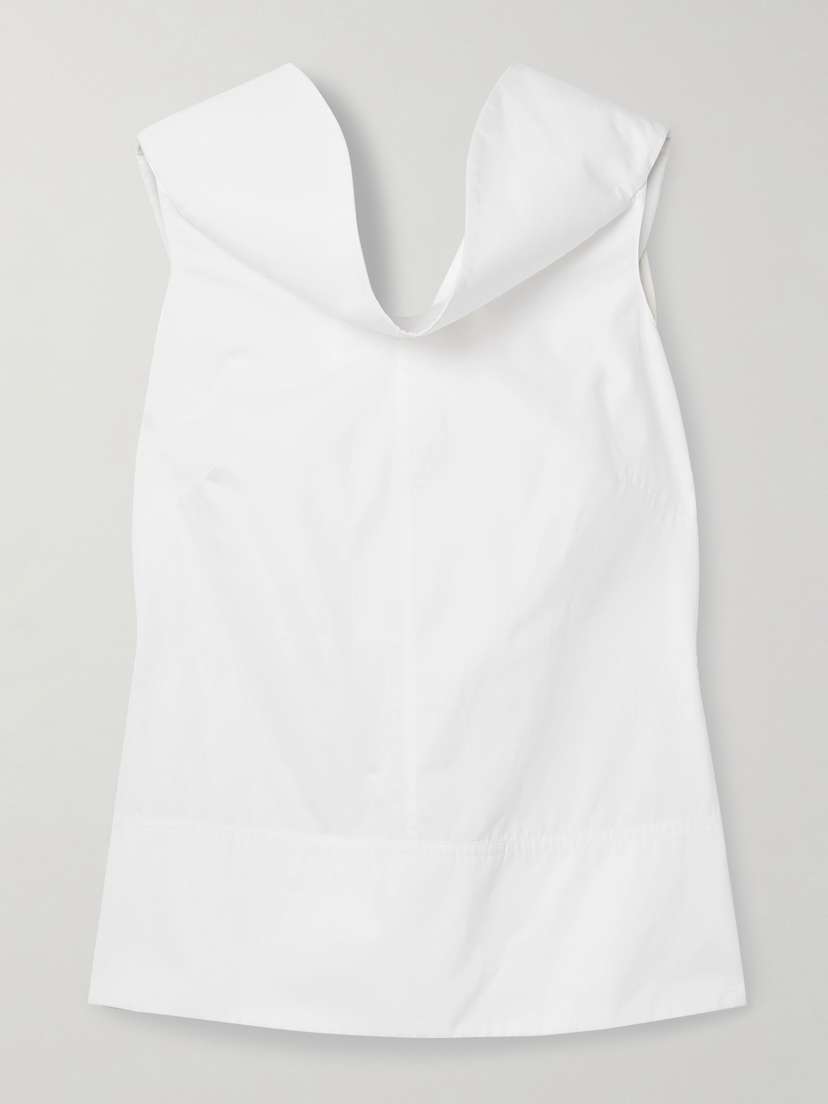Brandon Maxwell The Bowie Draped Cotton-poplin Top