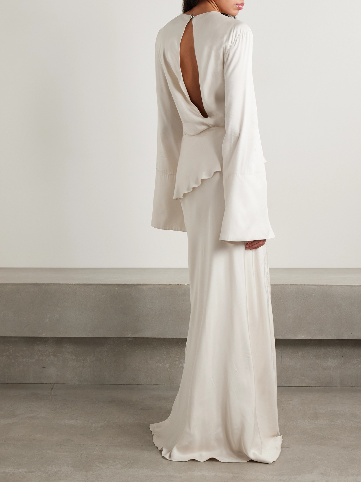 Brandon Maxwell The Violet Tiered Satin-twill Gown In White