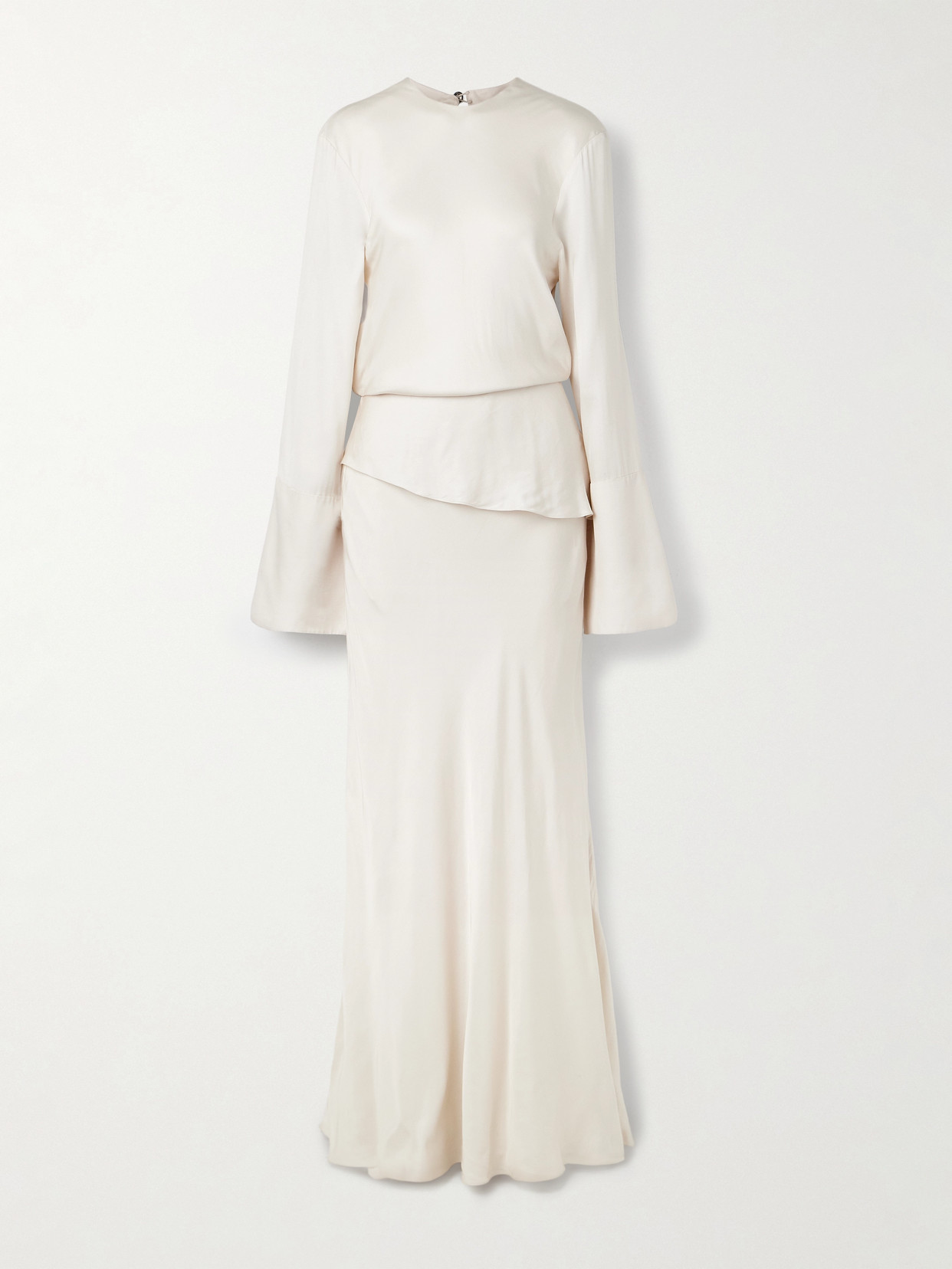 Brandon Maxwell The Violet Tiered Satin-twill Gown In White