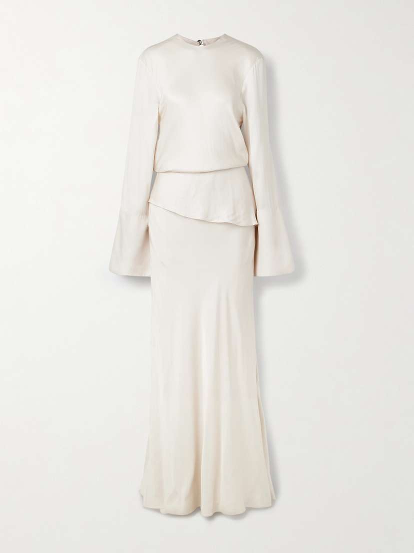 Brandon Maxwell The Violet Tiered Satin-twill Gown