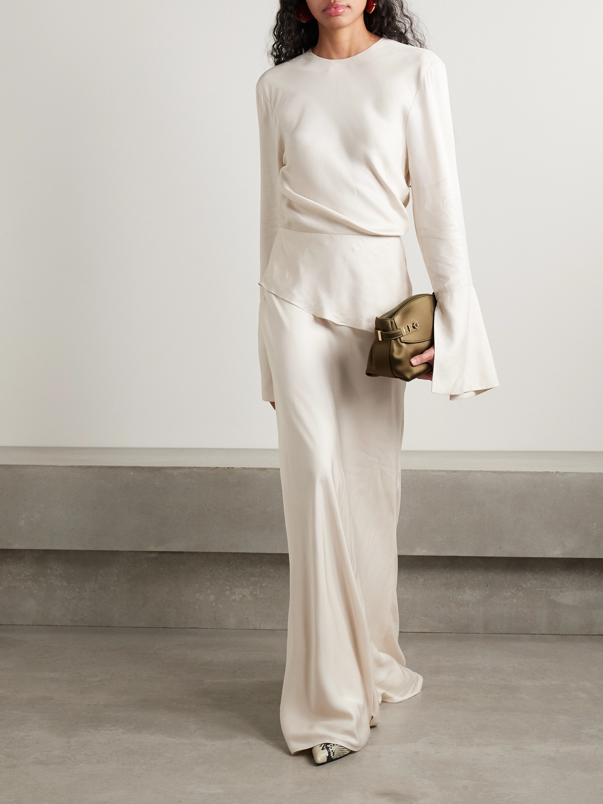 Brandon Maxwell The Violet Tiered Satin-twill Gown In White