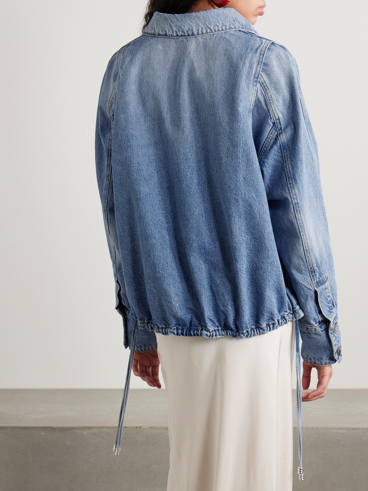 Brandon Maxwell The Harper Balloon Denim Jacket In Blue