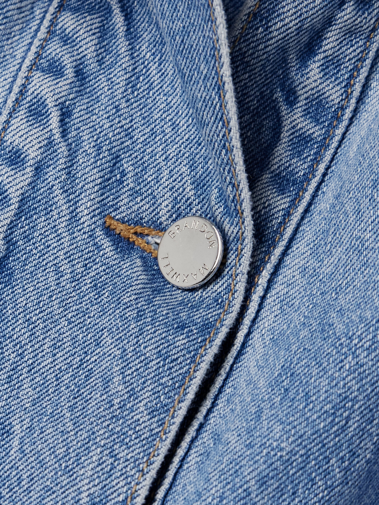 Brandon Maxwell The Harper Balloon Denim Jacket In Blue