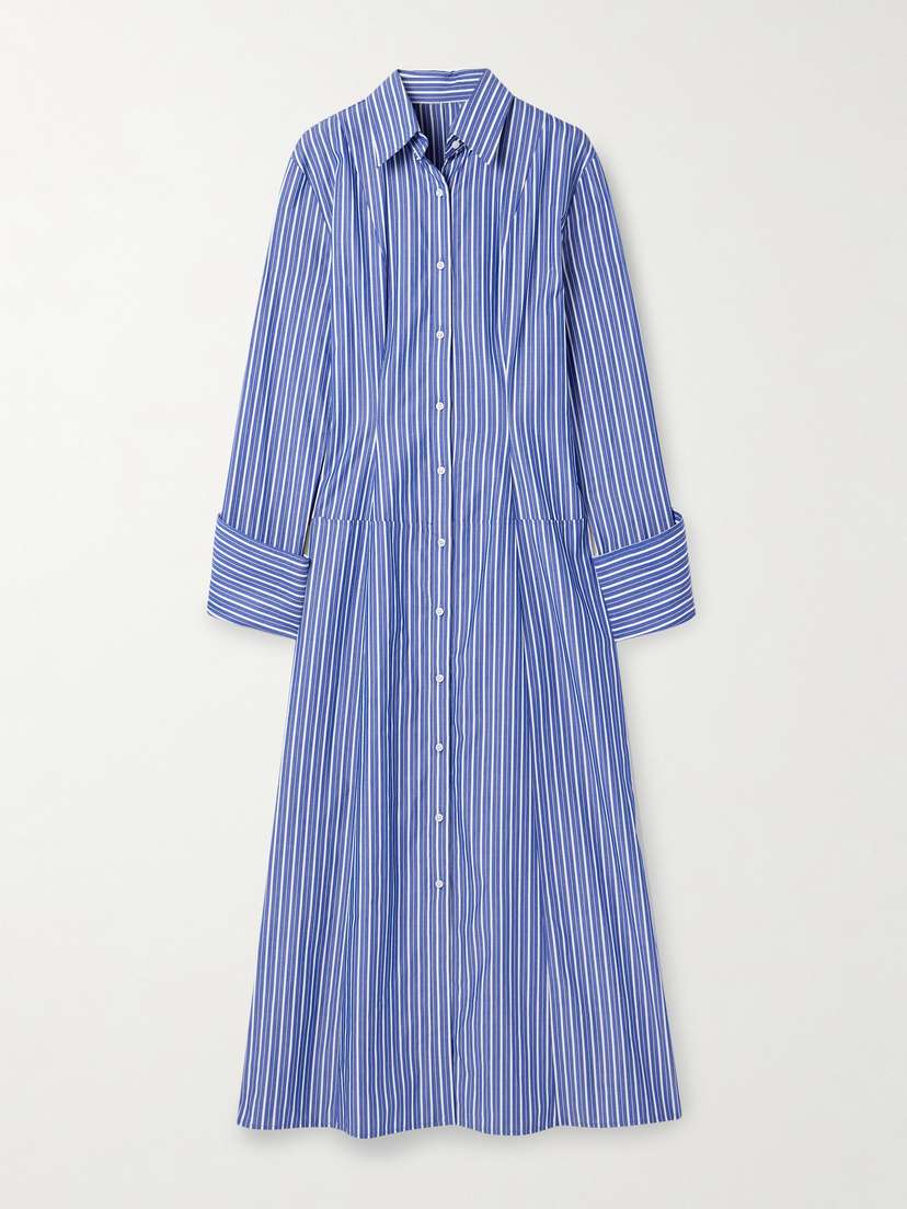Brandon Maxwell The Sammy Striped Cotton-poplin Midi Shirt Dress
