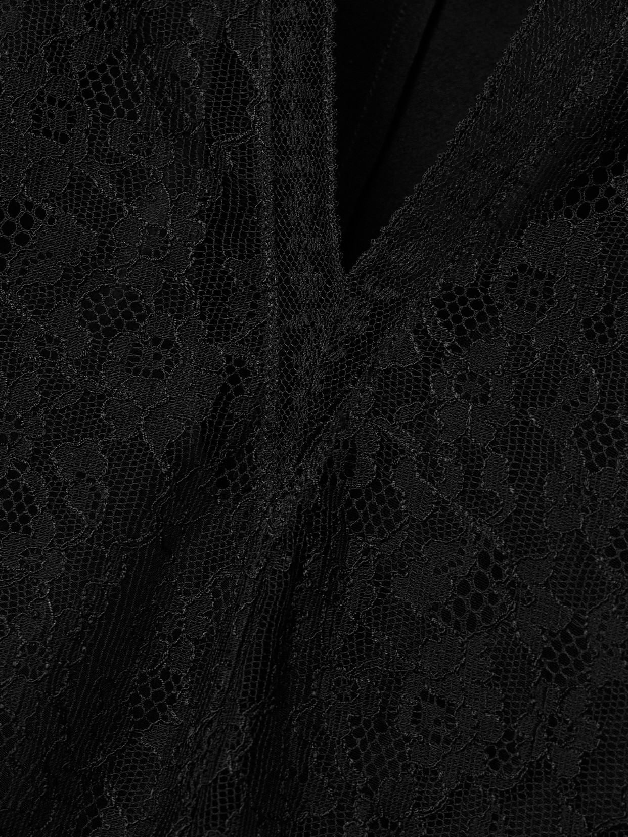 Brandon Maxwell The Eloise Chantilly Lace And Crepe Top In Black