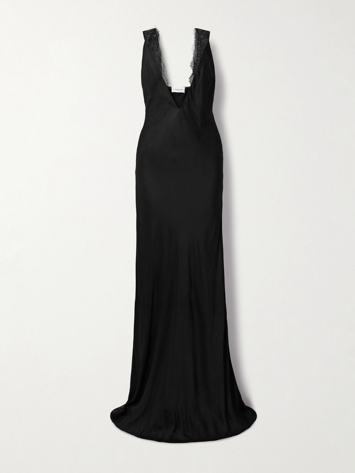 Brandon Maxwell The Malone Lace-trimmed Twill Gown In Black
