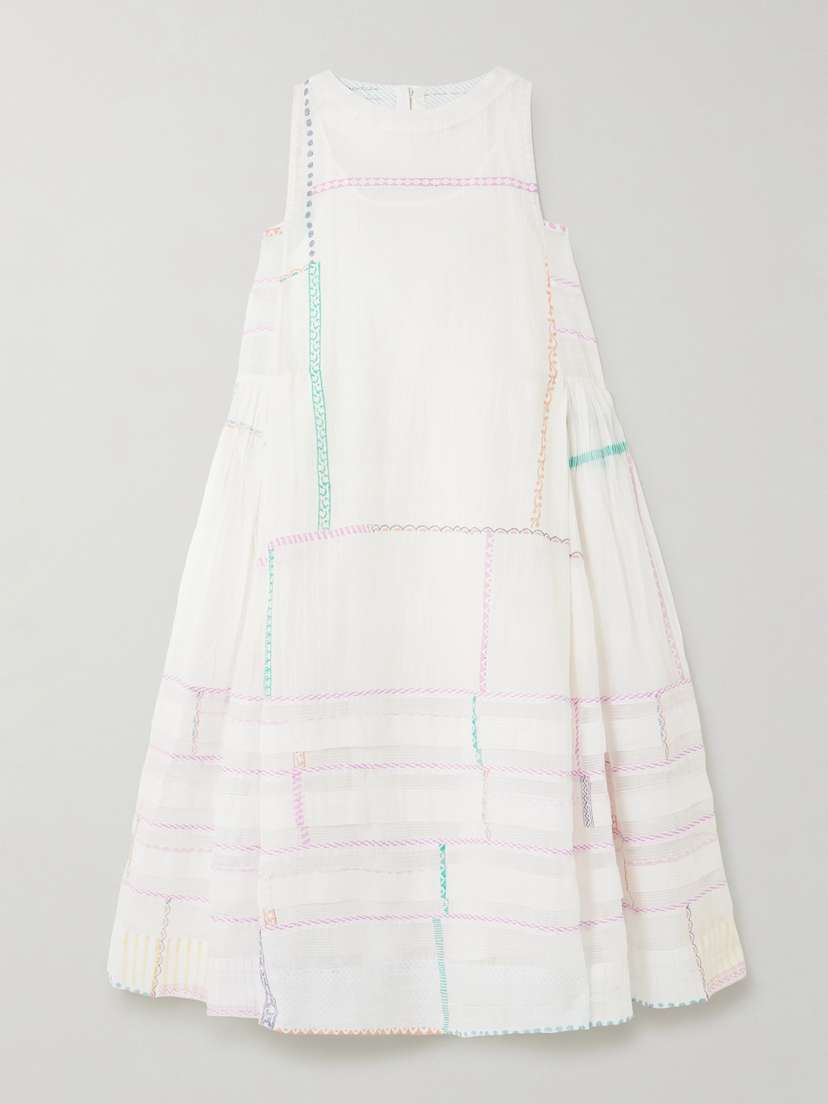 Eka Fyodor Kota Doriya-paneled Cotton And Silk-blend Voile Midi Dress