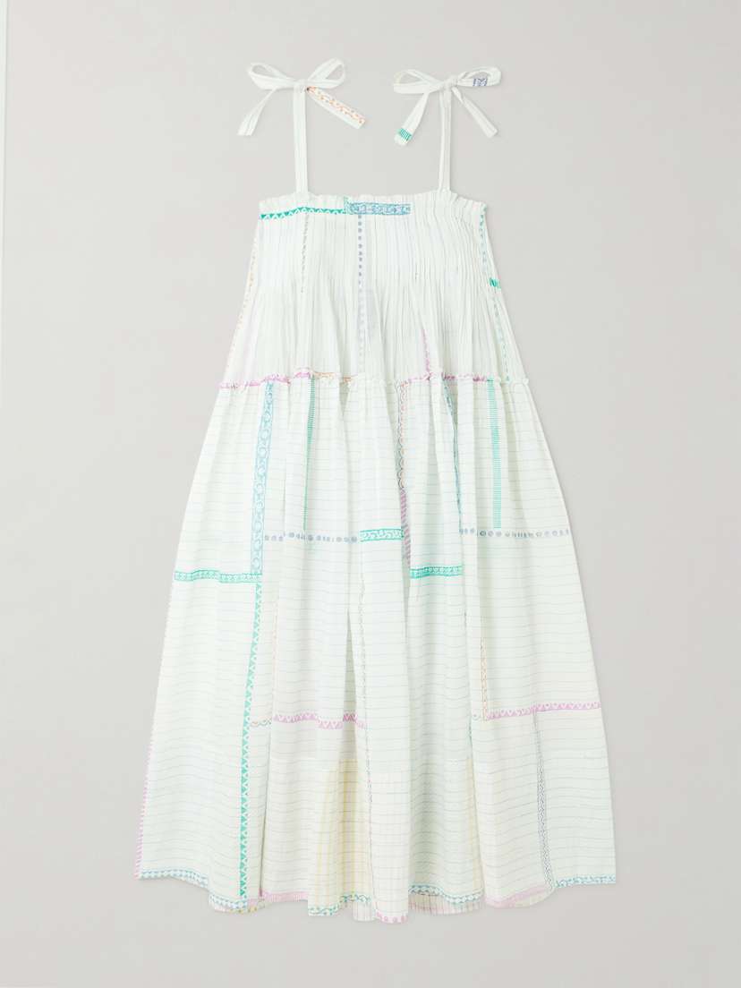 Eka Riley Ruffled Printed Cotton And Silk-blend Voile Midi Dress