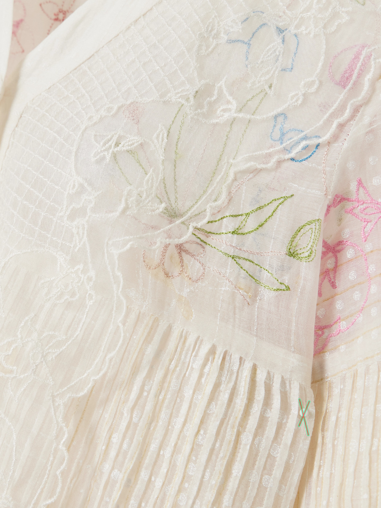 Eka Viola Lace-trimmed Printed Embroidered Cotton And Silk-blend Voile Midi Dress