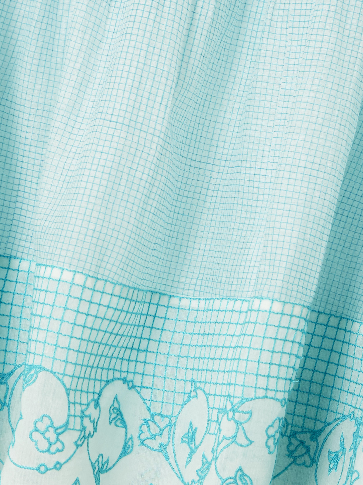 Eka Cai Pintucked Embroidered Checked Cotton And Silk-blend Voile Blouse