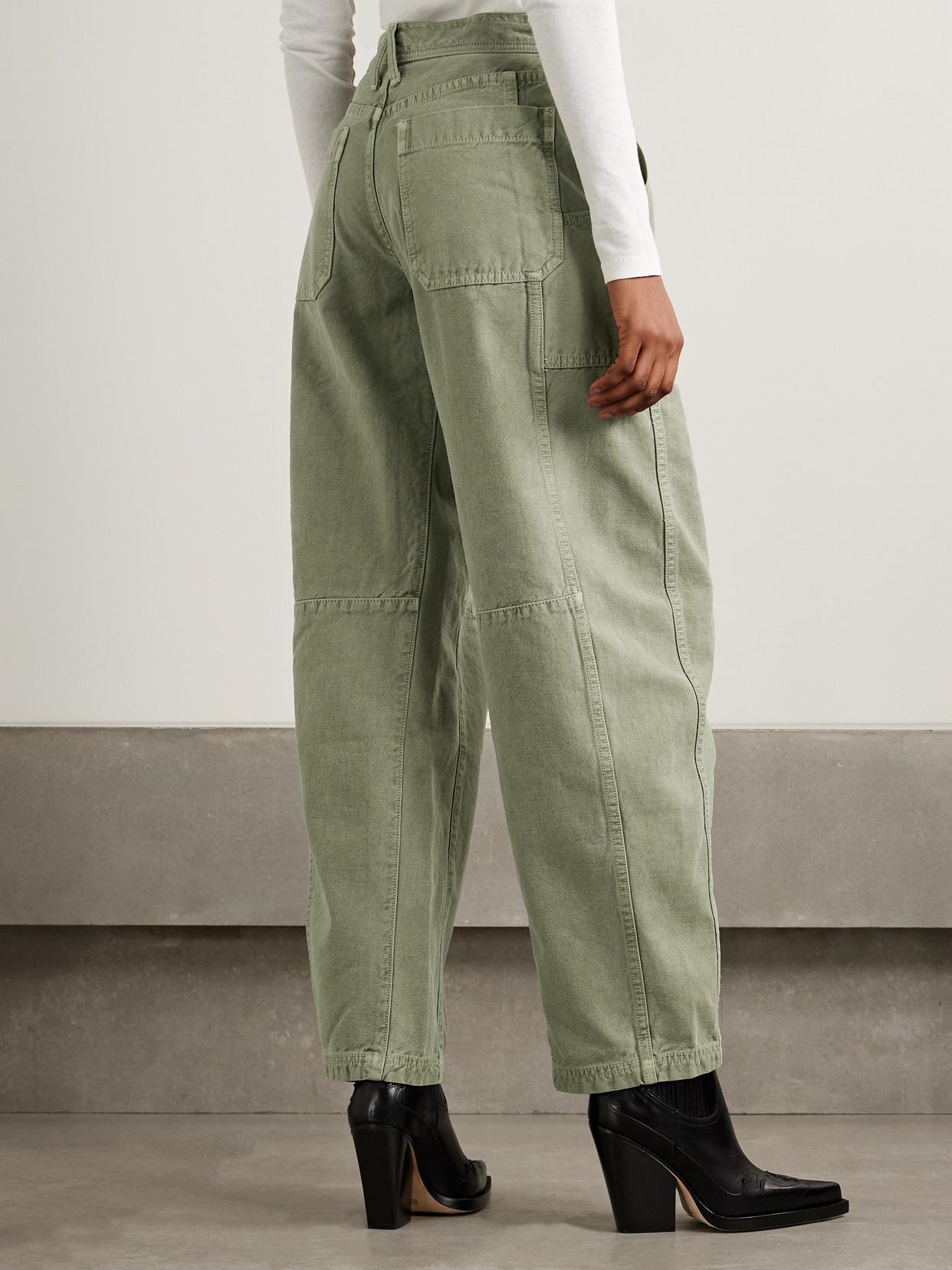 Shop Slvrlake Rookie Mid-rise Barrel-leg Cargo Jeans