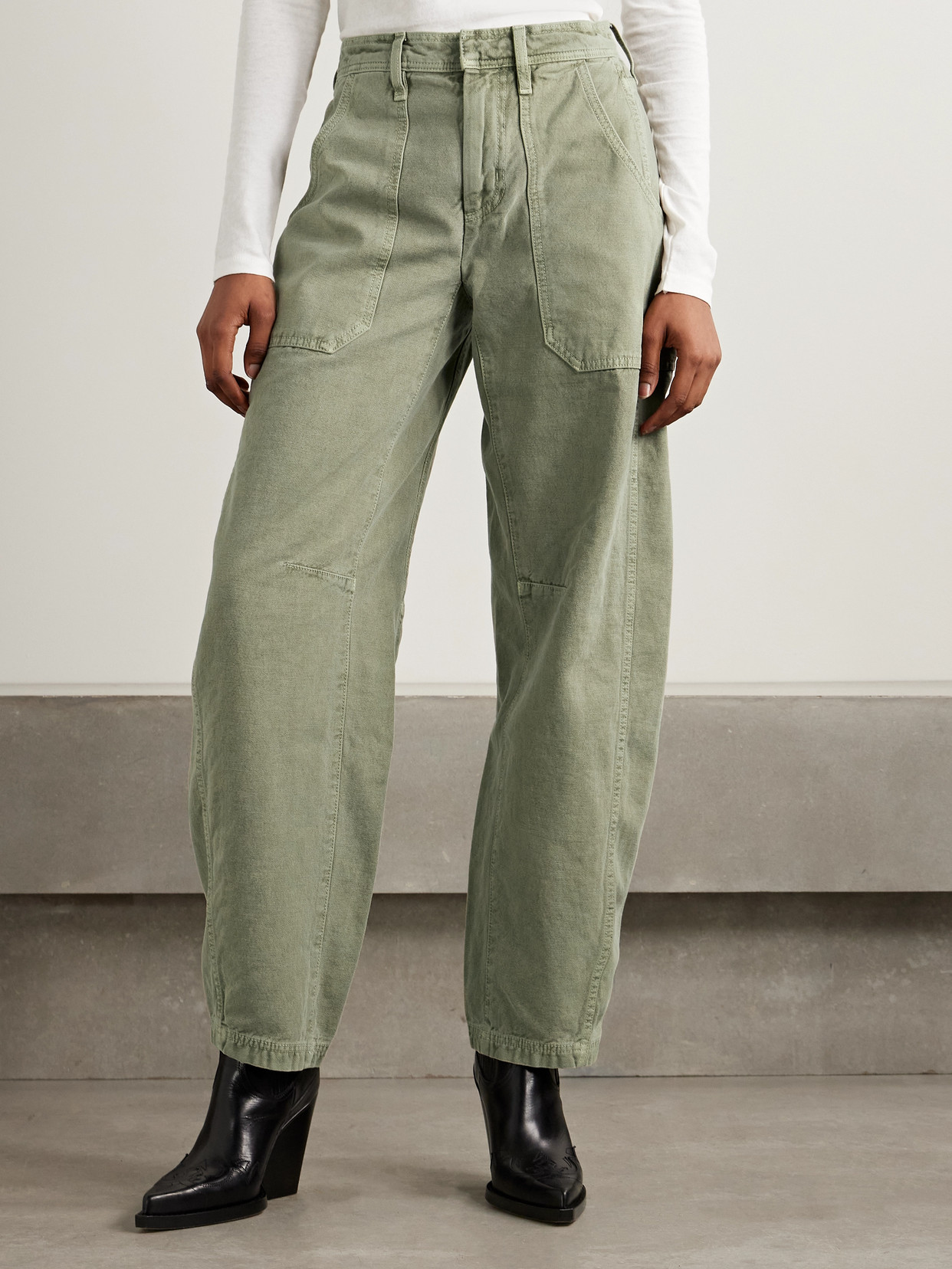 Shop Slvrlake Rookie Mid-rise Barrel-leg Cargo Jeans