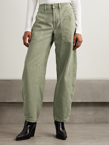 SLVRLAKE Rookie mid-rise barrel-leg cargo jeans