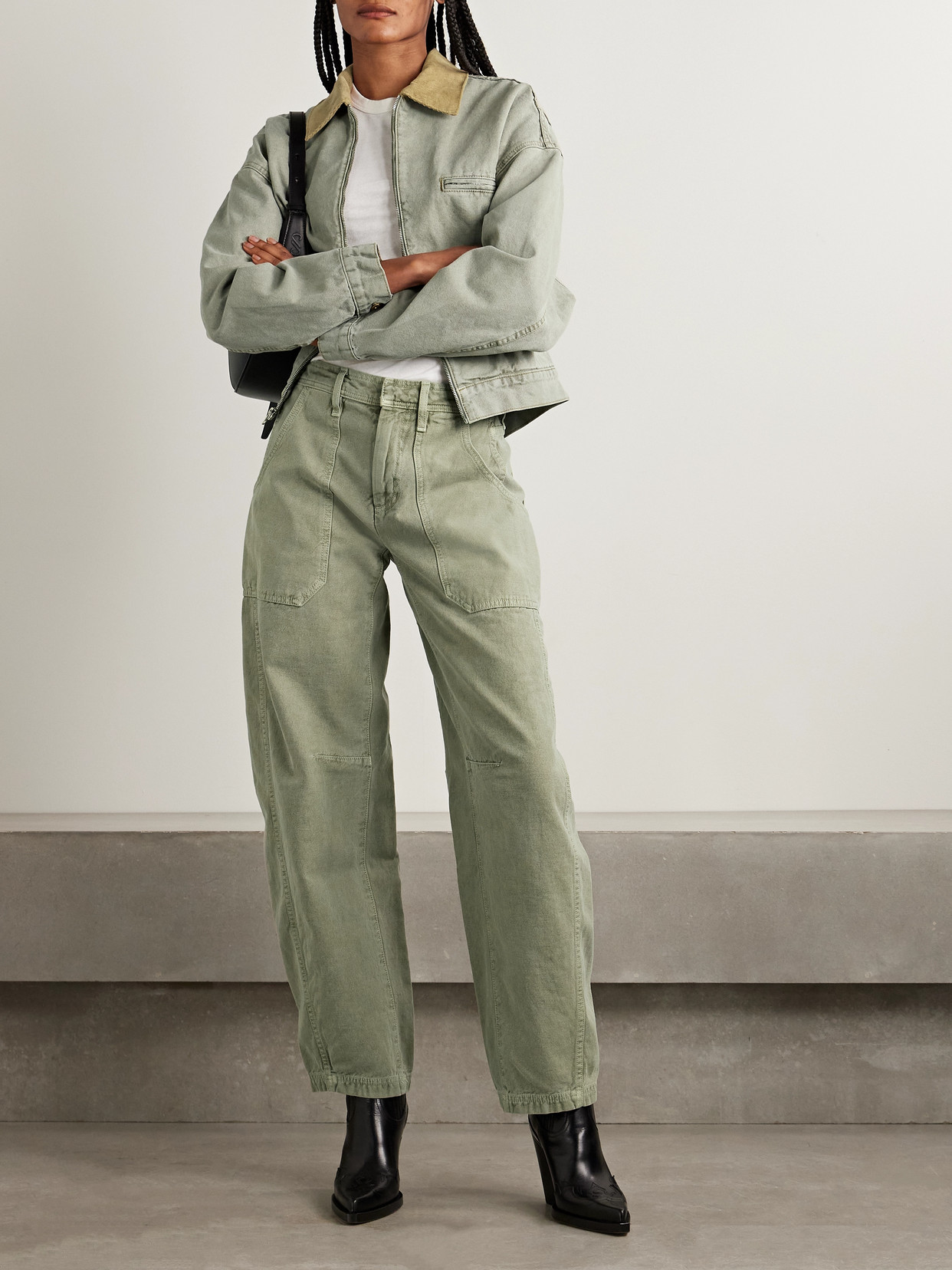 Shop Slvrlake Rookie Mid-rise Barrel-leg Cargo Jeans