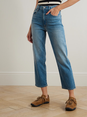 SLVRLAKE London cropped high-rise straight-leg jeans