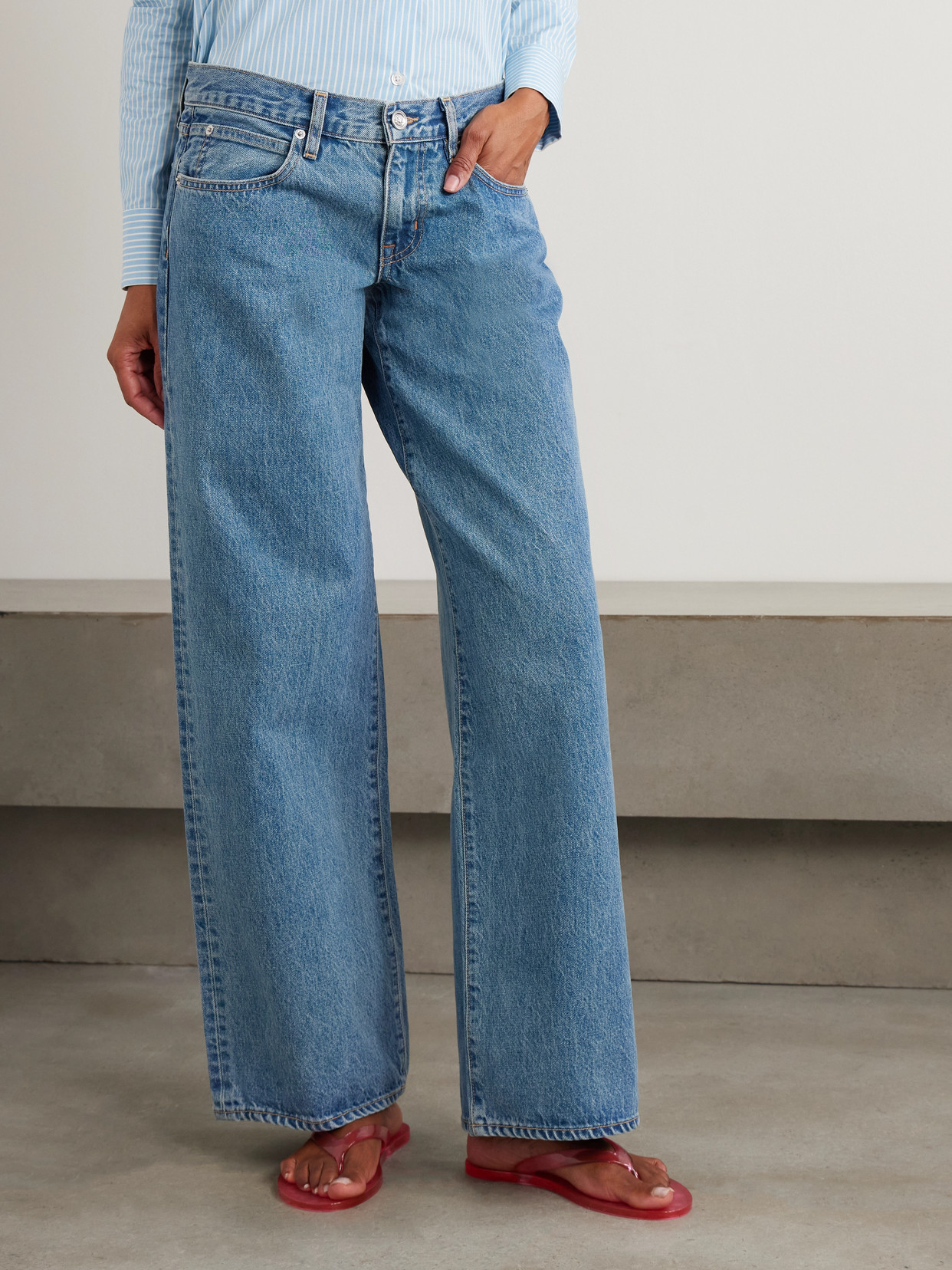 Slvrlake Lexi Low-rise Wide-leg Jeans In Blue
