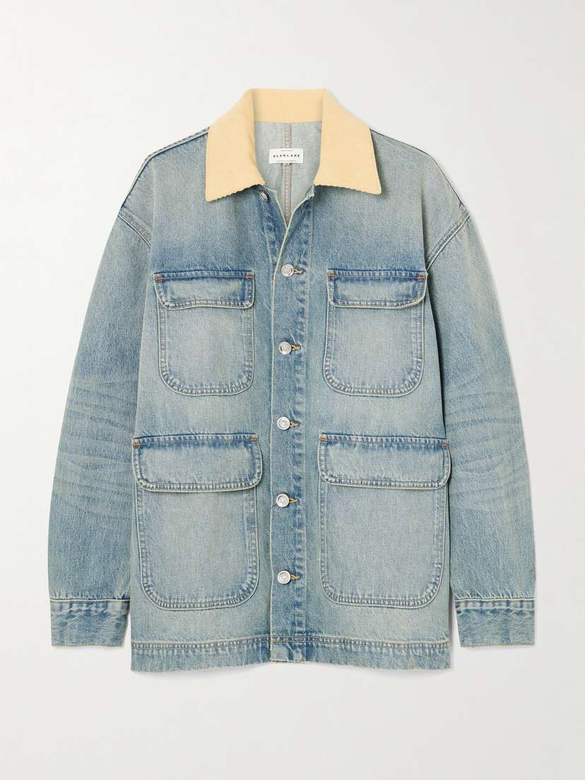 SLVRLAKE Hayden Corduroy-trimmed Denim Jacket