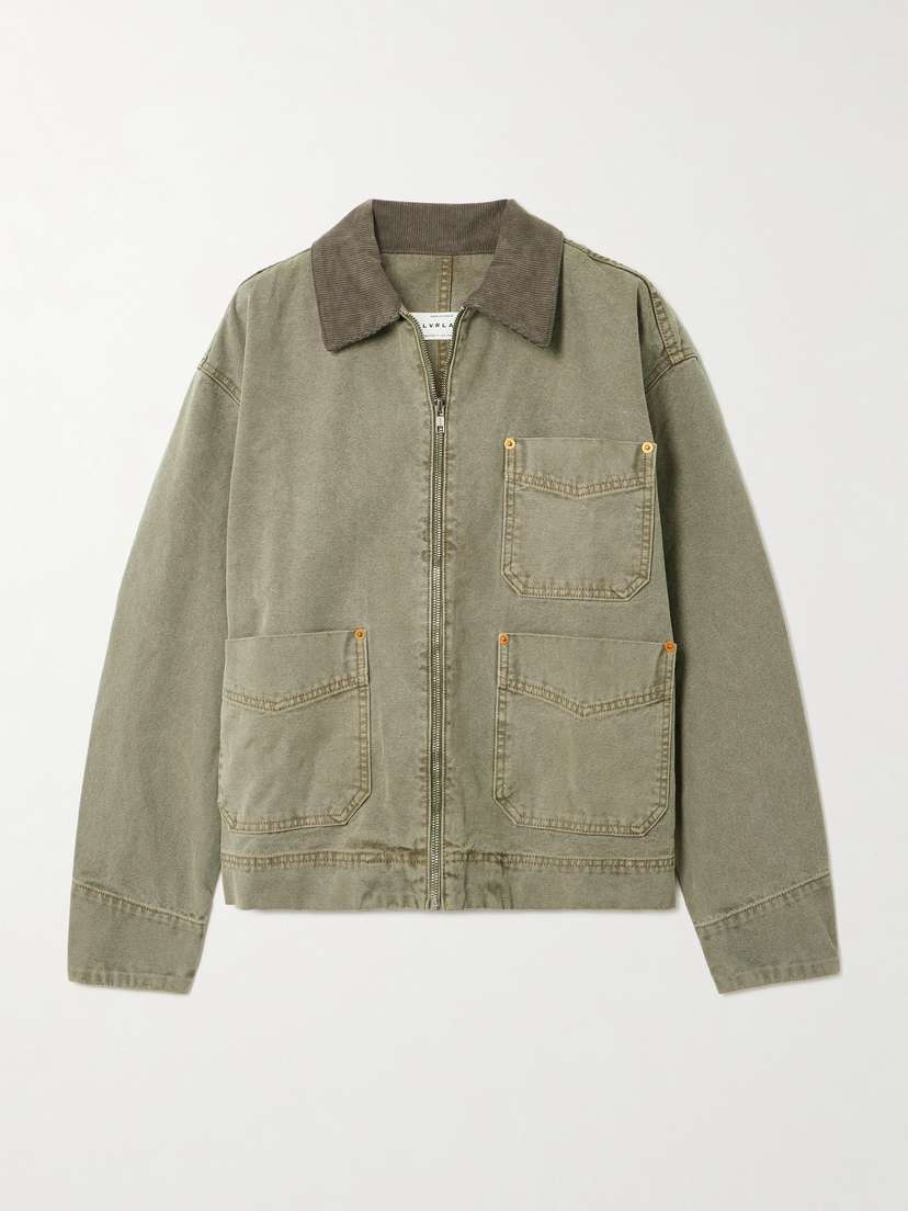 SLVRLAKE Casey Corduroy-trimmed Cotton-canvas Jacket