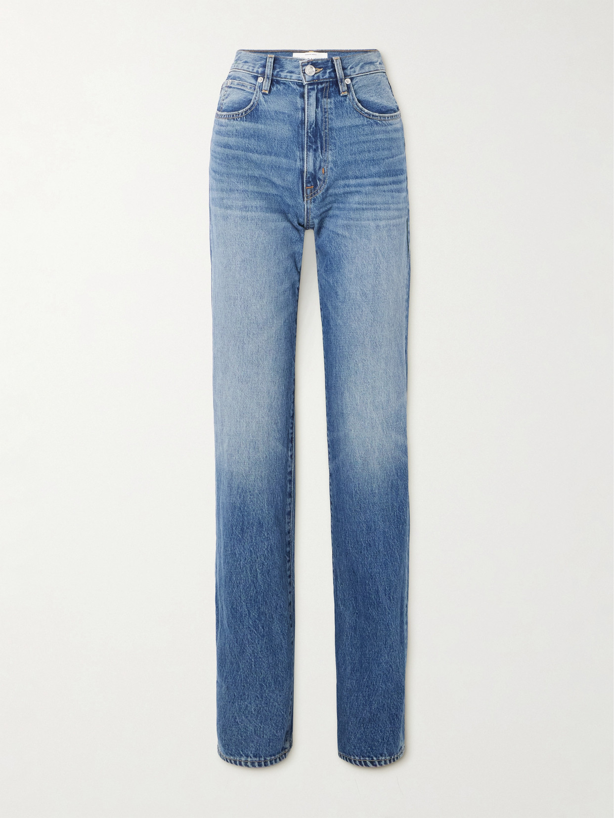 Slvrlake London Turn Up High-rise Straight-leg Jeans In Blue
