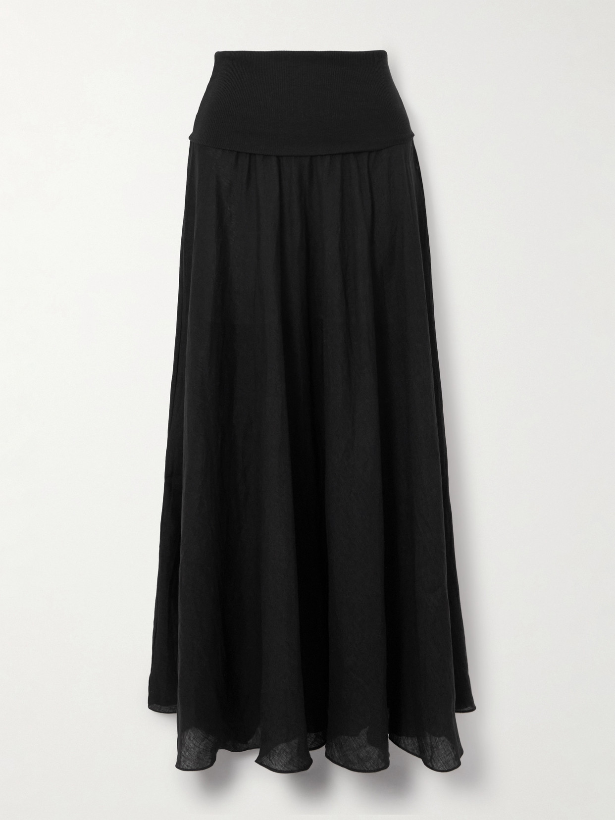 Johanna Ortiz Light And Sound Convertible Linen-blend Maxi Skirt In Black