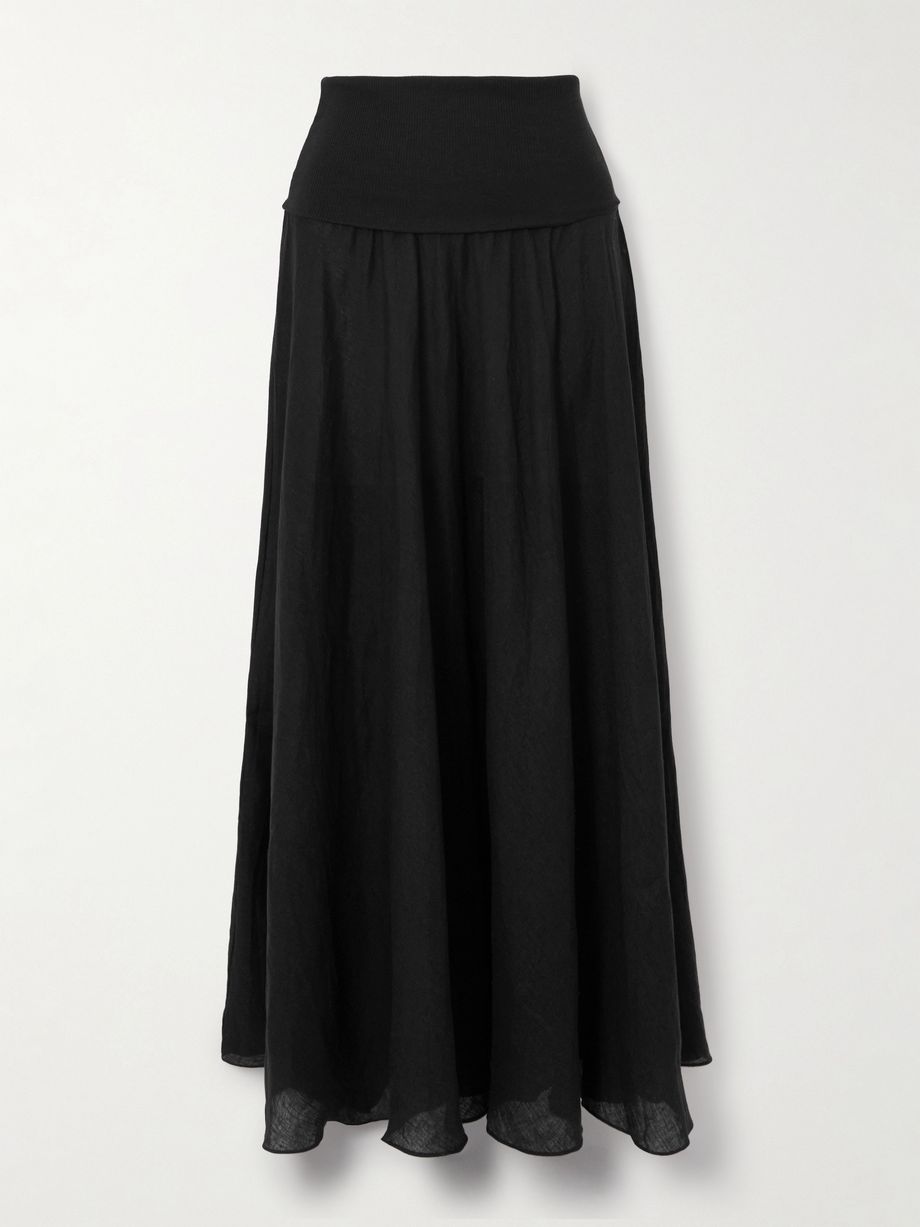 Light and Sound linen-blend jersey maxi skirt