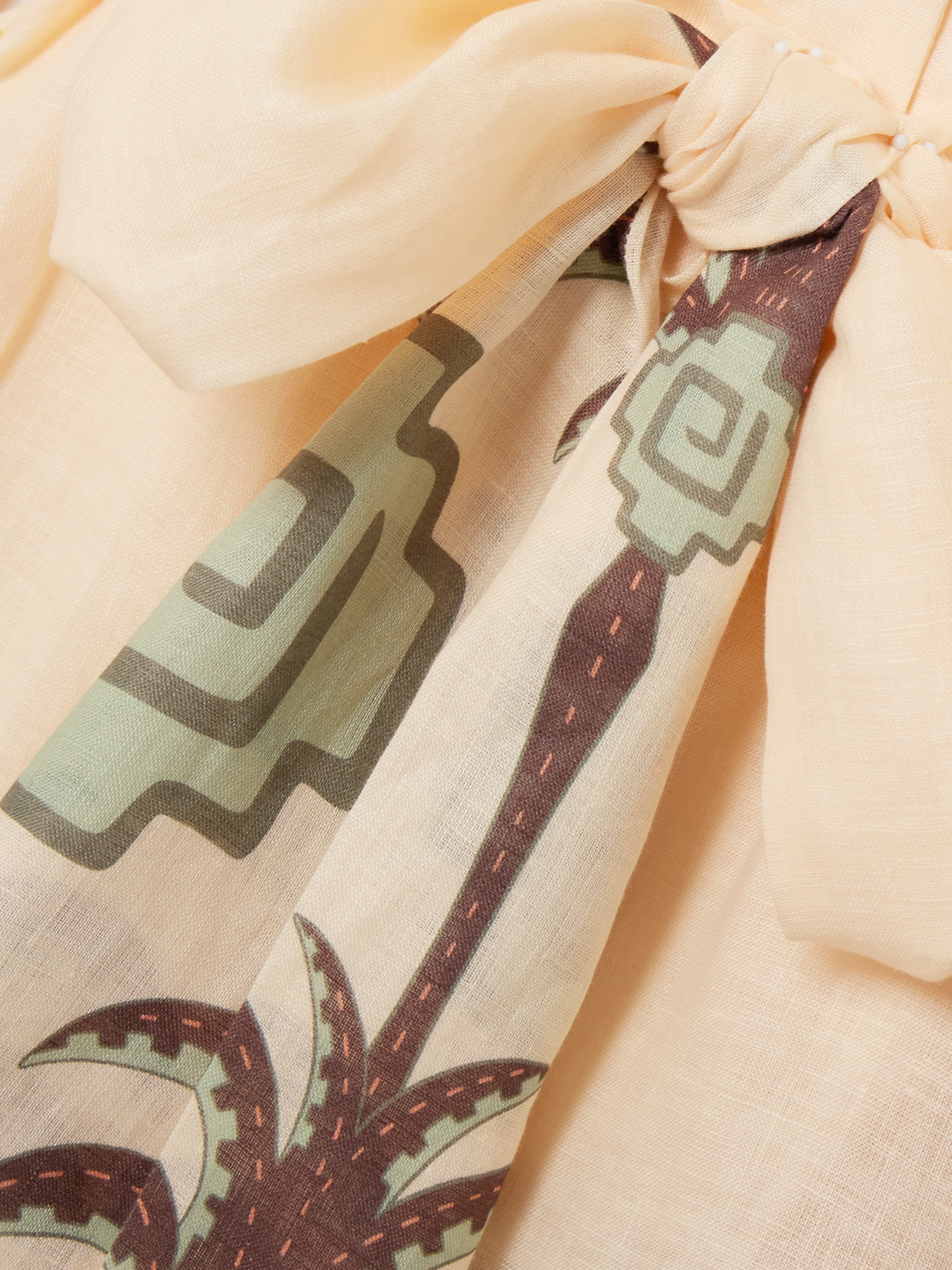 Johanna Ortiz Boa Whisper Palm-tree Geometric-print Robe In Multi