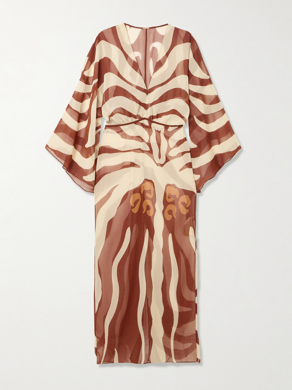 Johanna Ortiz Spiritual Healers Printed Recycled-georgette Maxi Dress In Brown