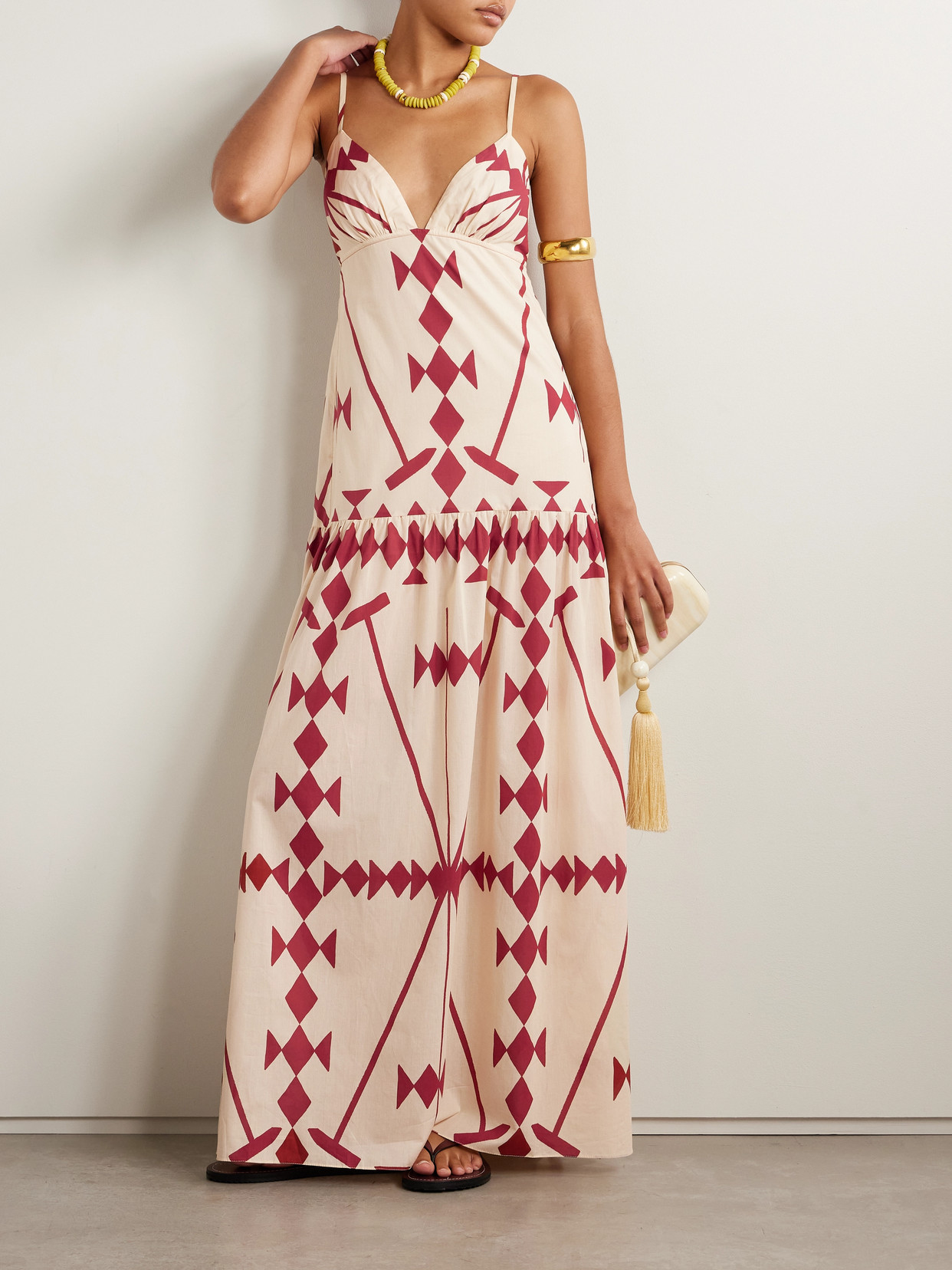 Johanna Ortiz Zea Palm Printed Cotton-poplin Maxi Dress In Multi