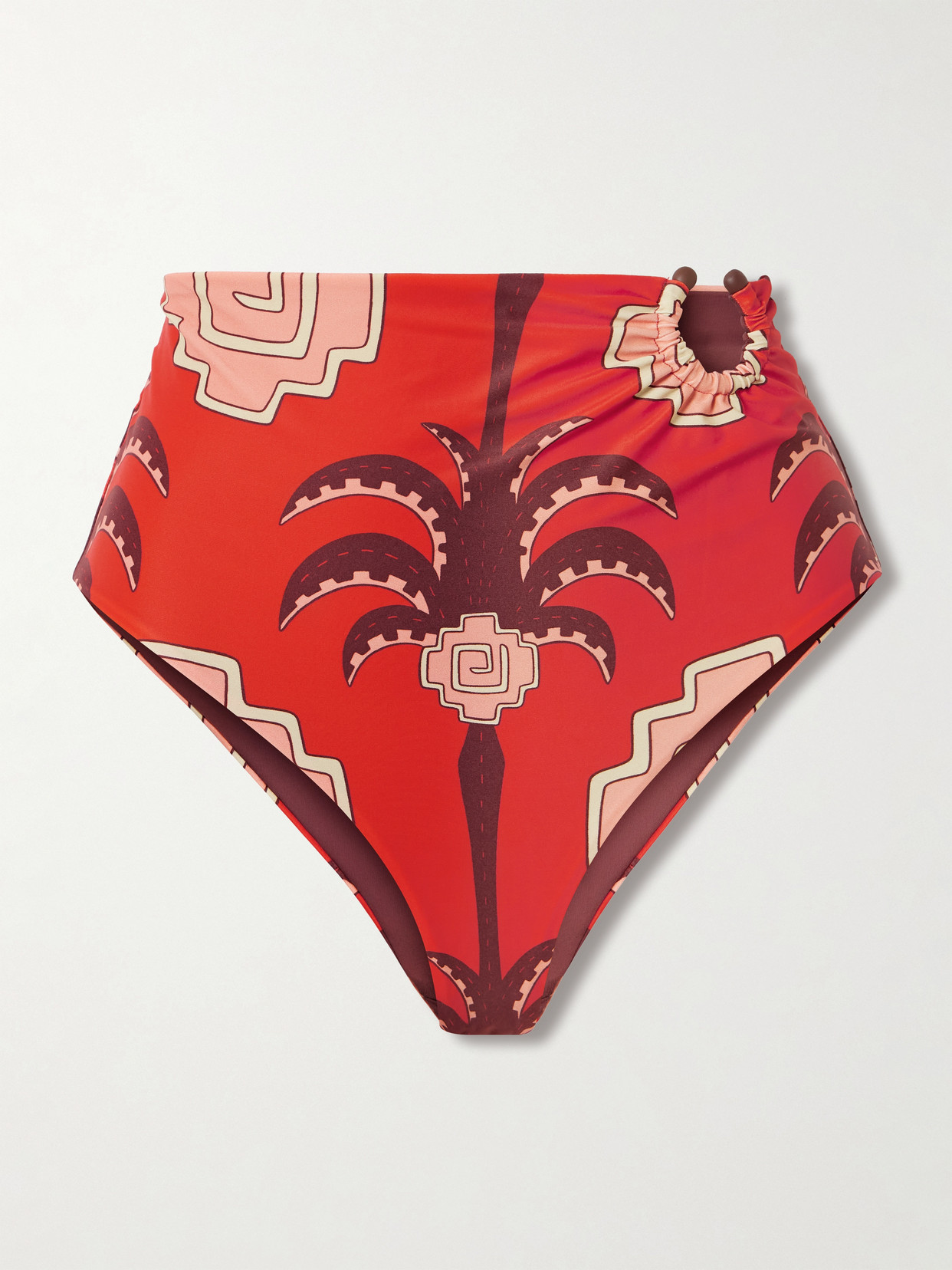 Johanna Ortiz Taita Embellished Recycled Bikini Briefs In Red