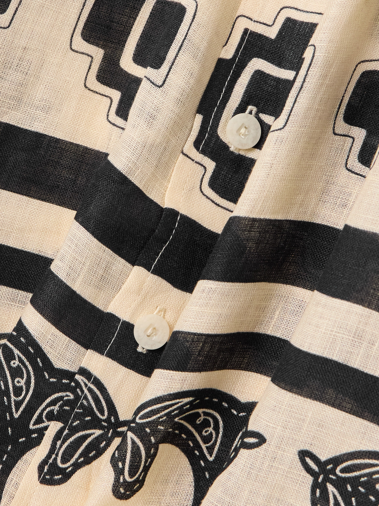 Johanna Ortiz La Creciente Horse-print Striped Shirt In Neutral