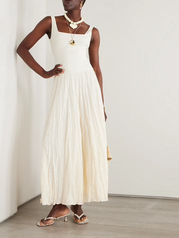 toteme pleated organic cotton jersey midi dress TOTEME - Pleated organic cotton-jersey midi dress
