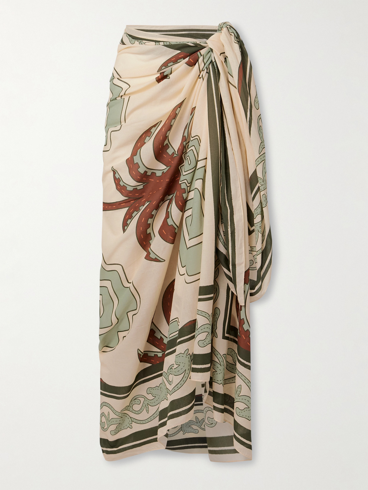 Johanna Ortiz Printed Organic Cotton-voile Pareo