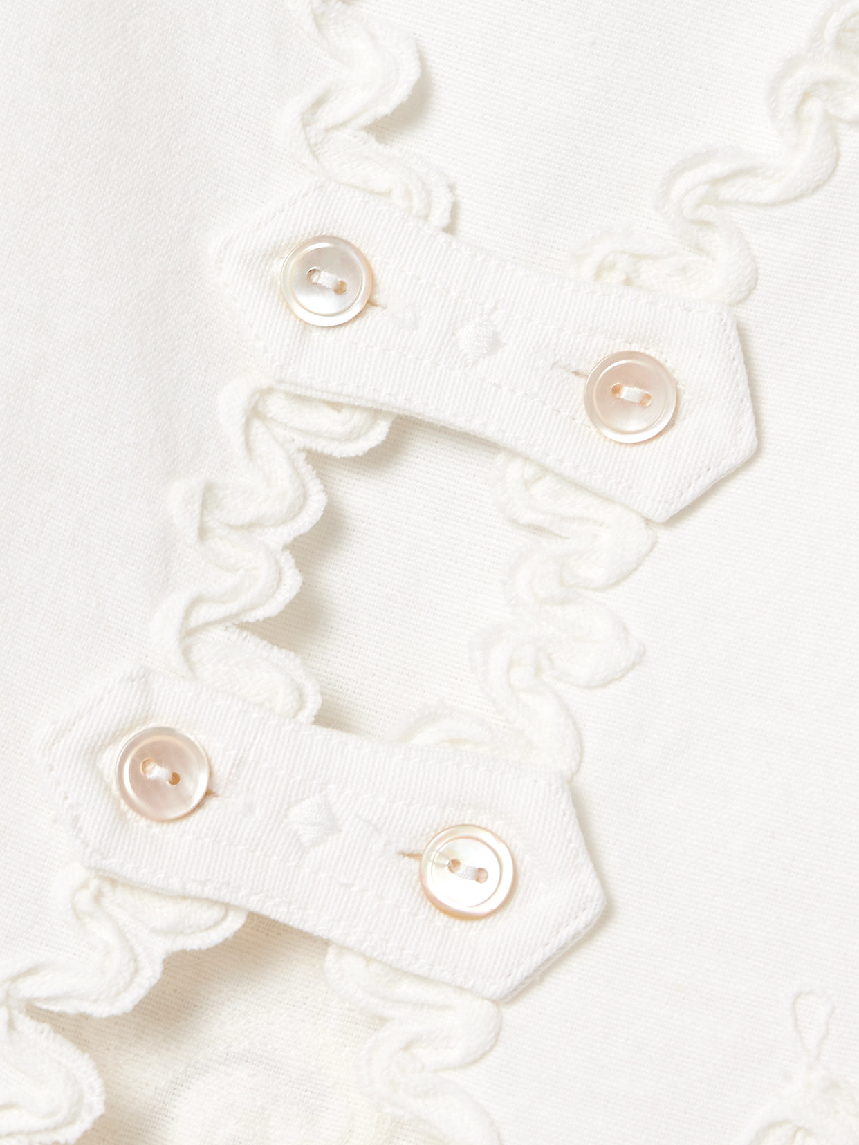 Sea Iyla Cropped Embroidered Broderie Anglaise Cotton And Linen-blend Top In White