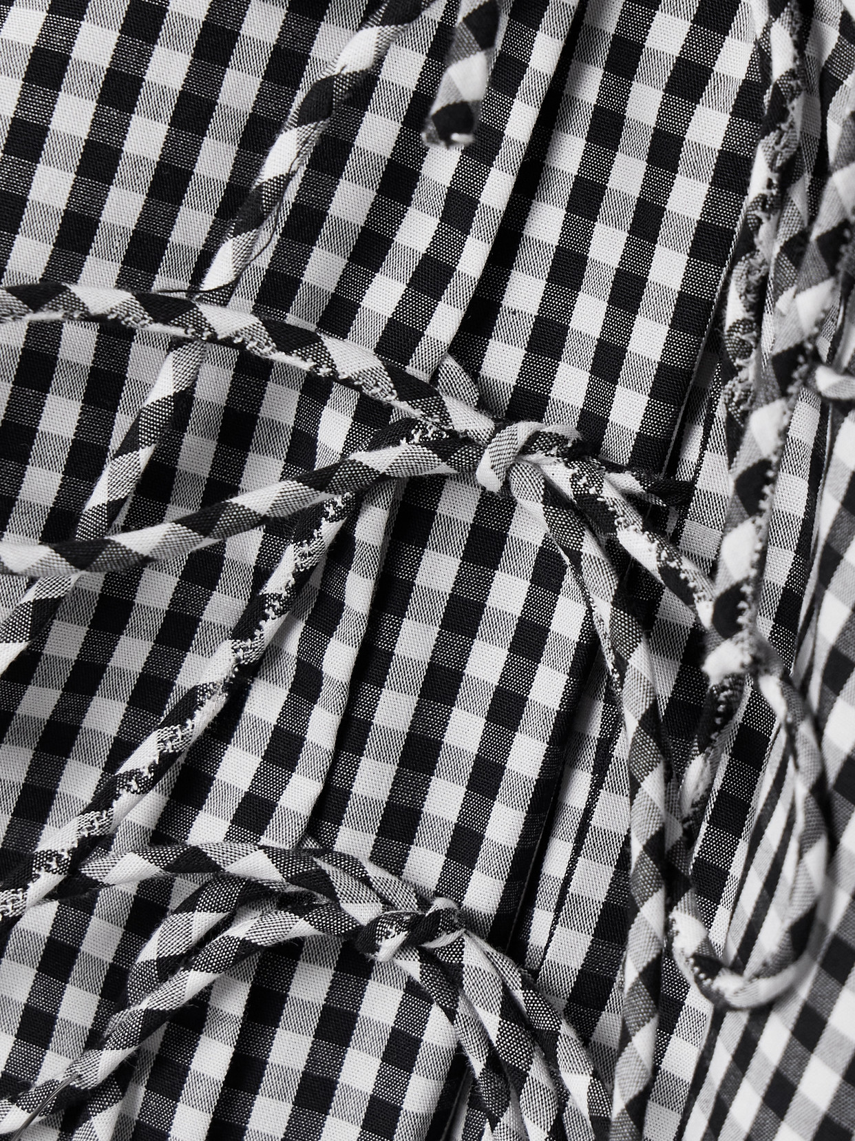 Sea Inactive Coo China Style Neci Tie-front Gingham Cotton Tank Top