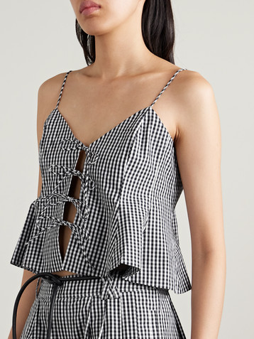 Sea Neci gingham cotton-poplin camisole