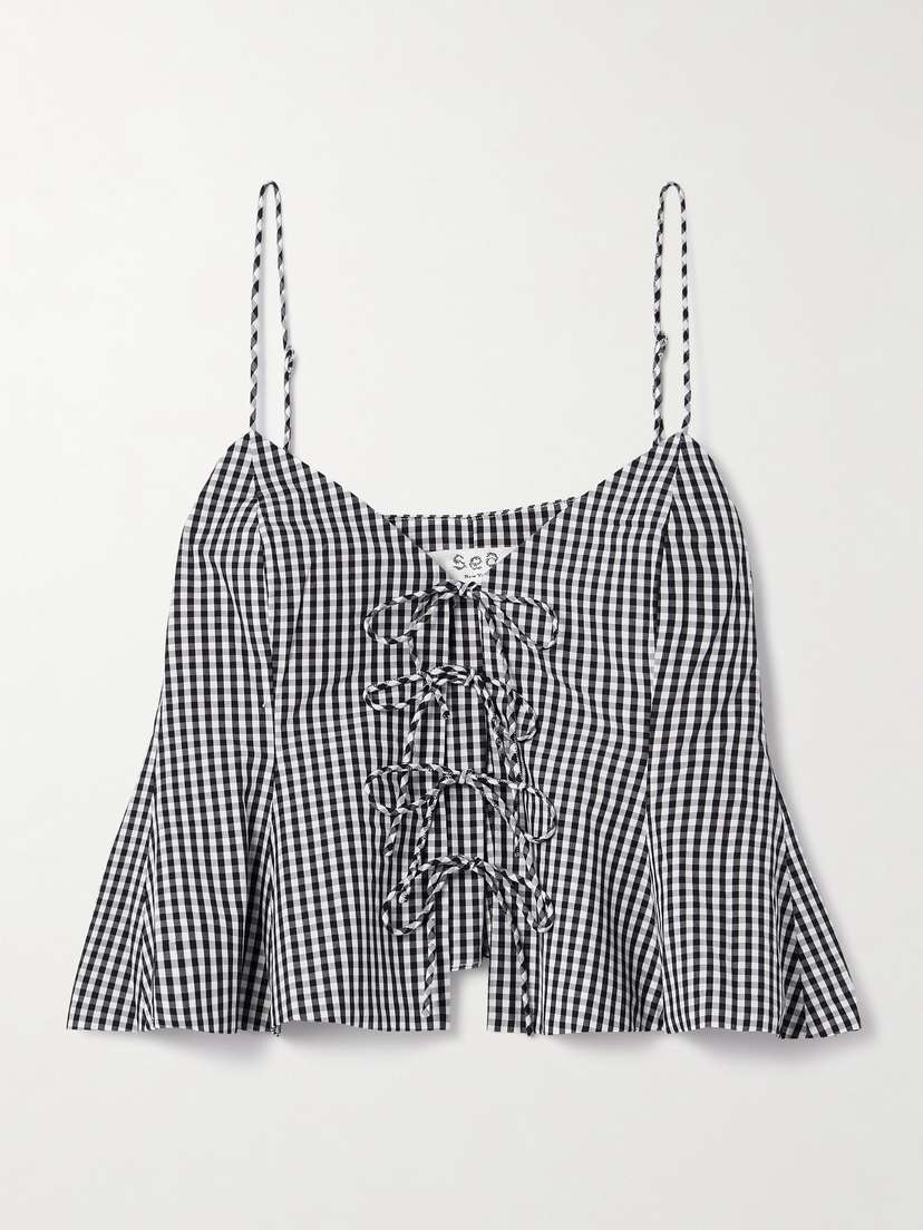 Sea Neci Gingham Cotton-poplin Camisole