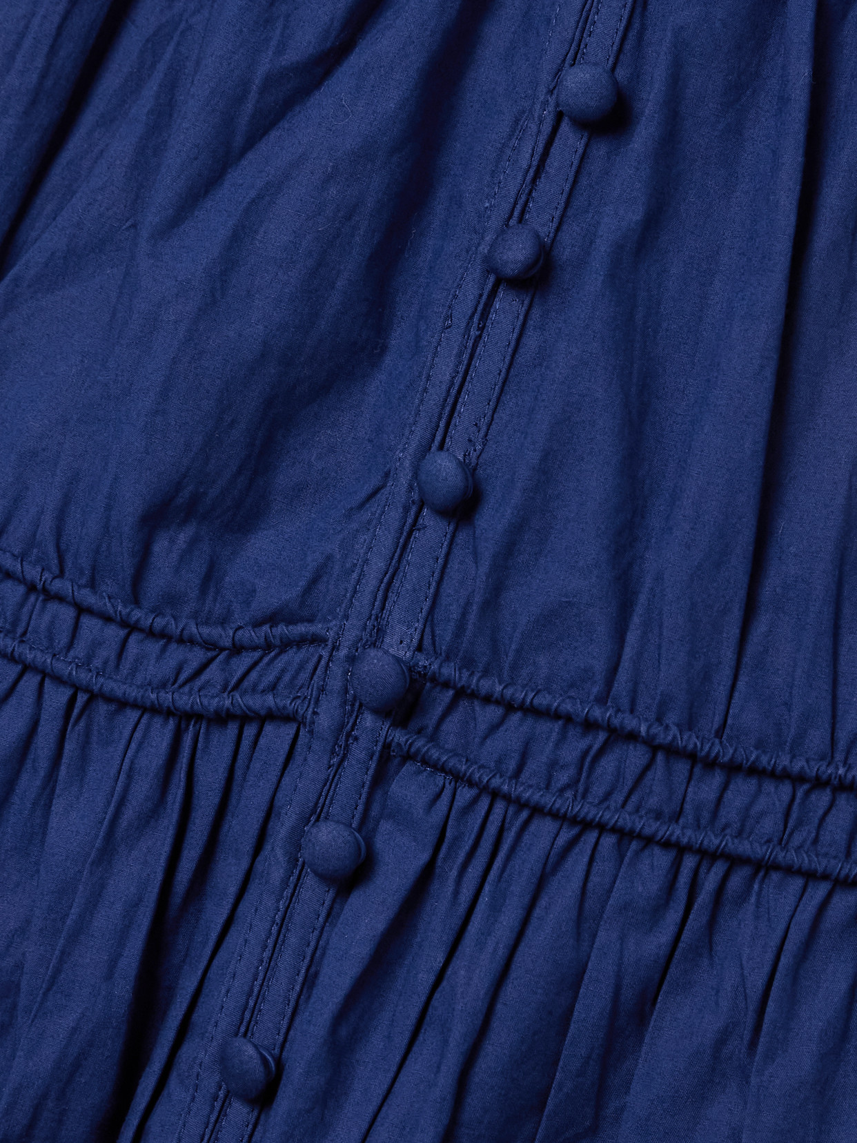 Sea Camden Tiered Gathered Cotton-voile Midi Dress In Blue
