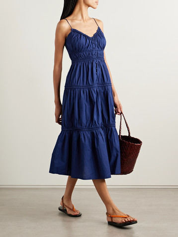 Sea Camden tiered gathered cotton-voile midi dress