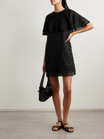 Sea Lula layered broderie anglaise mini dress