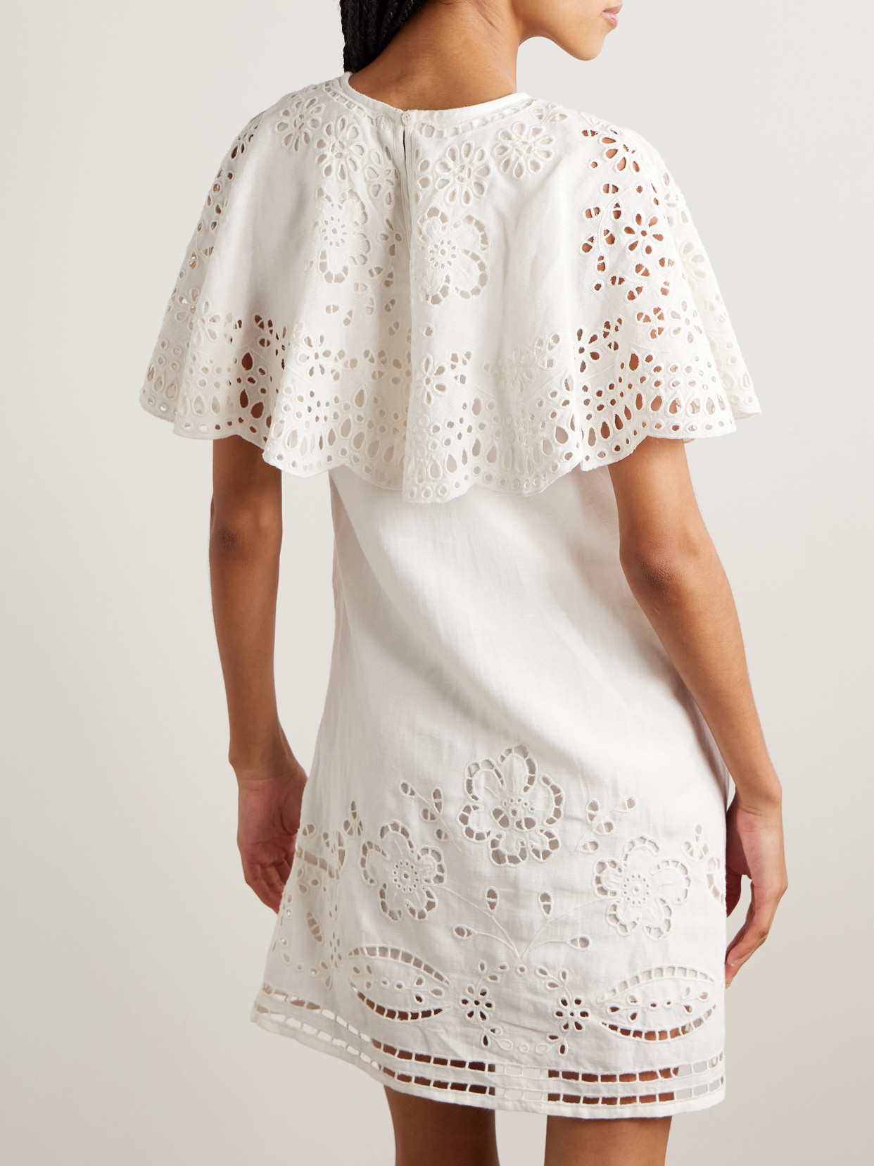 Sea Lula Layered Broderie Anglaise Mini Dress In White