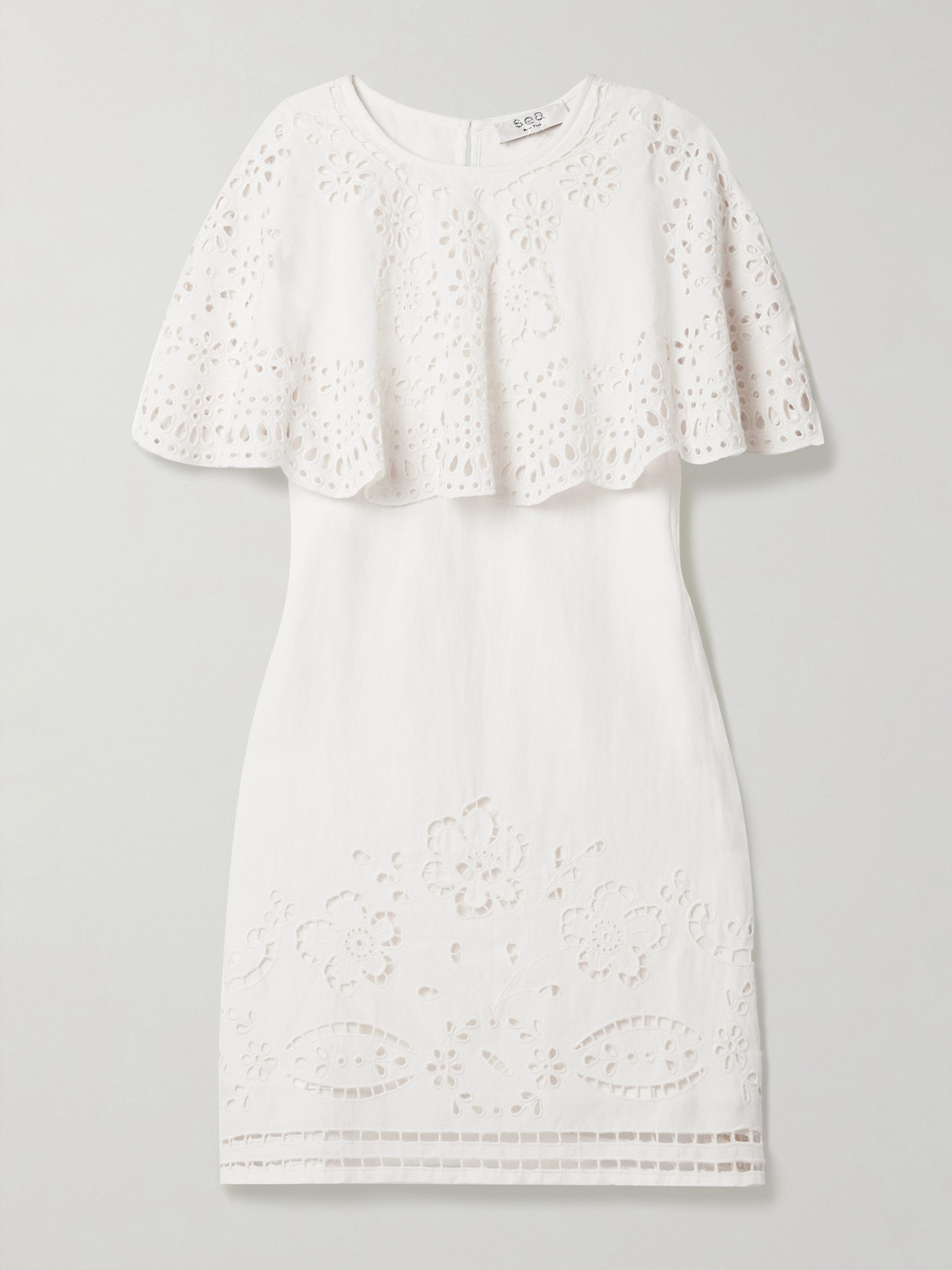 Sea Lula Layered Broderie Anglaise Mini Dress In White
