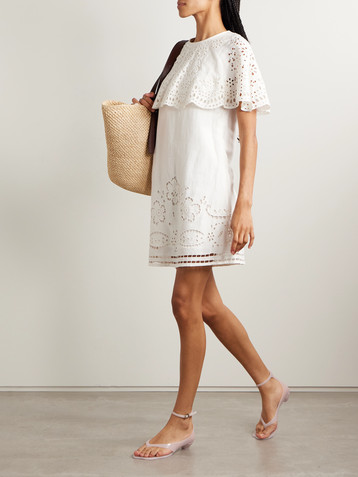 Sea Lula layered broderie anglaise mini dress