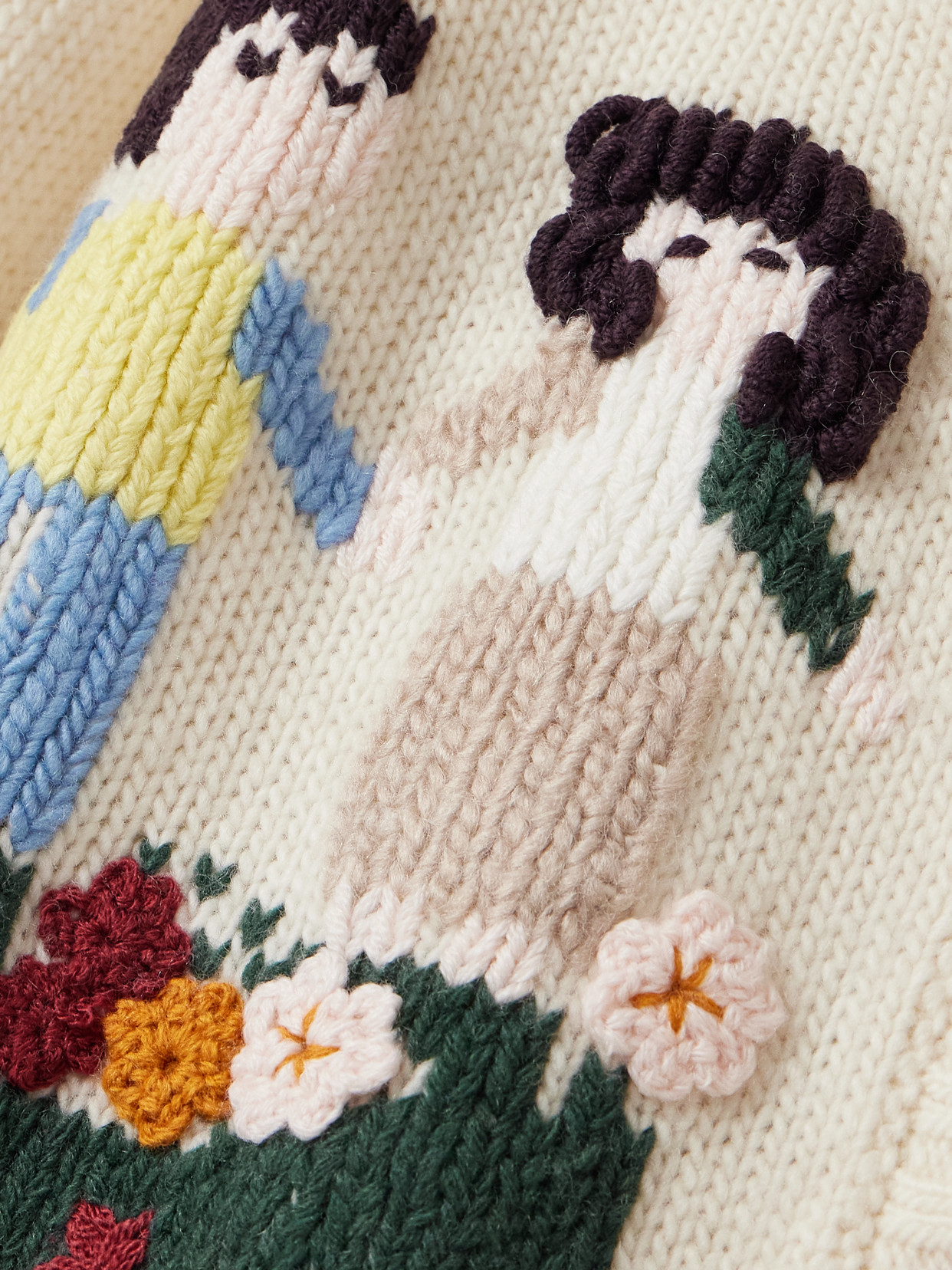 Sea Wendie Embroidered Intarsia Wool-blend Cardigan