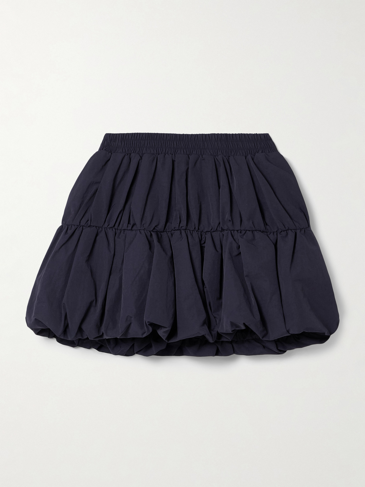 Sea Mirian Tiered Gathered Faille Mini Skirt In Black