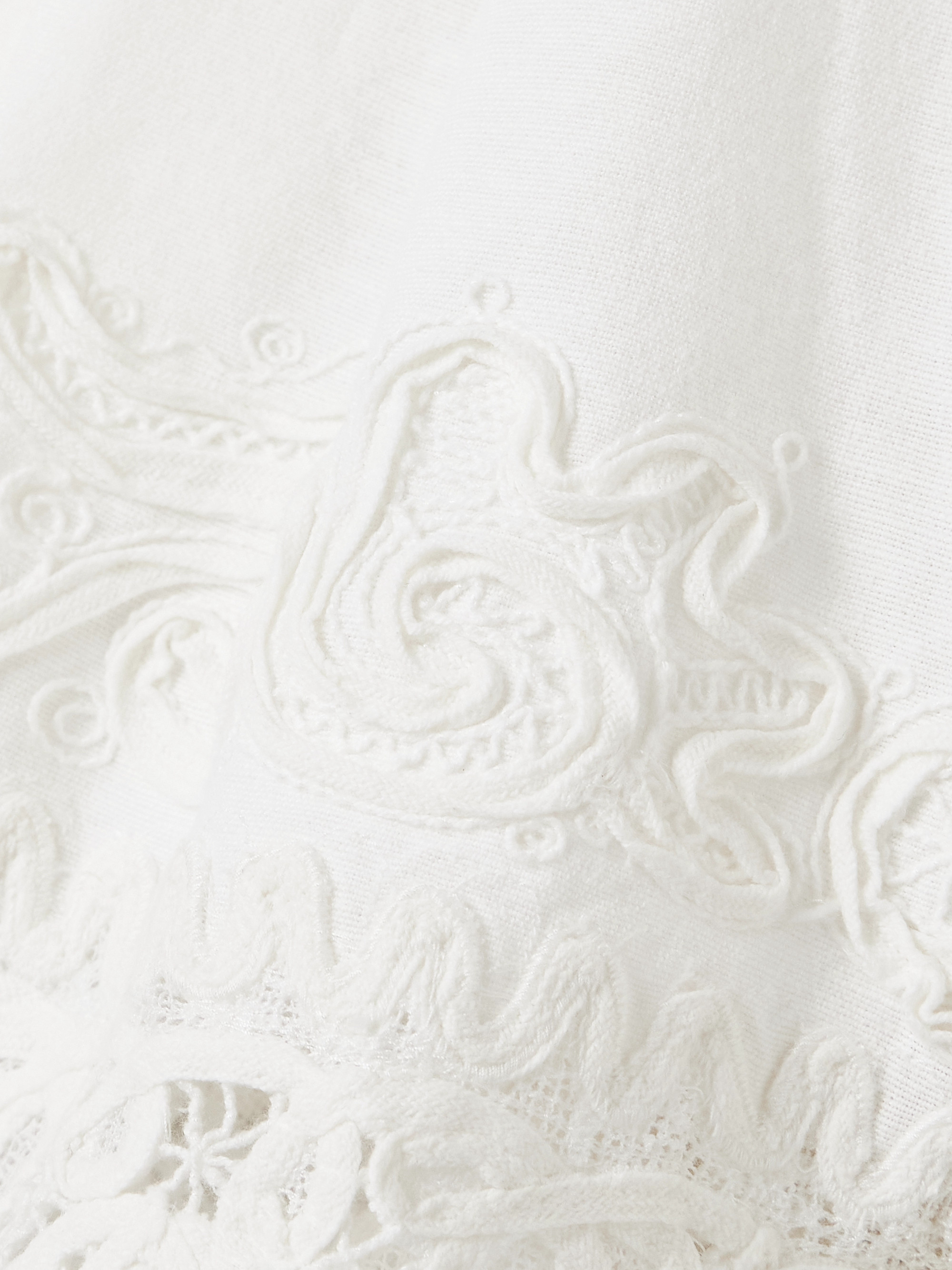 Sea Iyla guipure lace-trimmed cotton and linen-blend shorts thumbnail